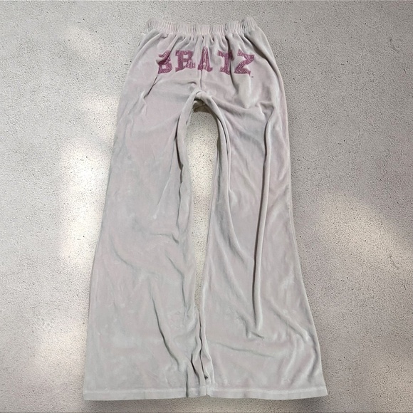 Bratz Dusty Pink Velvet Pants w/ Rhinestoned Details - Picture 1 of 7